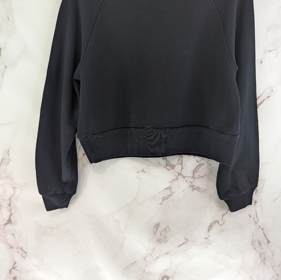 Everlane Sweatshirt Womens Black Track Crop Mock Neck Pullover Sweater - Picture 8 of 12
